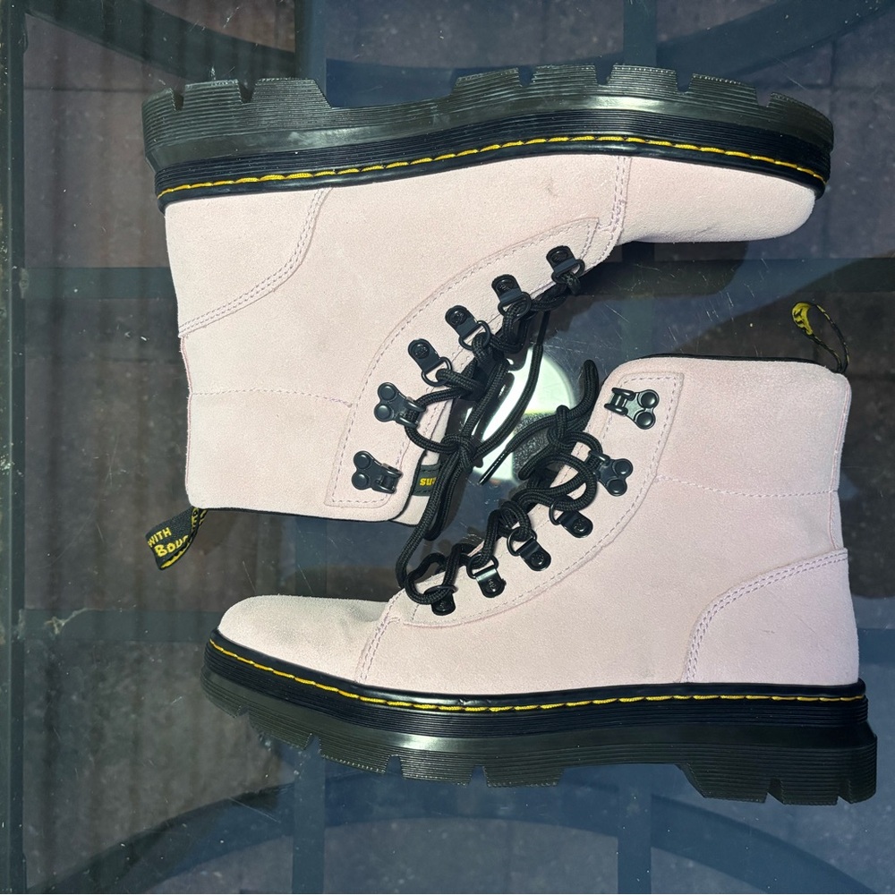 Dr. Martens Light Pink Suede Combat Boots